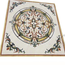 Chinese stone supplier custom flower waterjet marble tiles design floor pattern